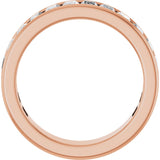 14K Gold Straight Baguette Natural Diamond Channel-Set Anniversary Band – 3x2 mm Stones - Rose Gold - view 2