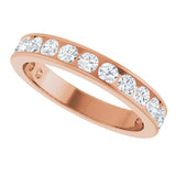 14K Gold Round Lab-Grown Diamond Channel-Set Anniversary Band – 3 mm Stones - Rose Gold - view 5