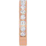 14K Gold Round Natural Diamond Channel-Set Anniversary Band – 2.25 mm Stones - Rose Gold - view 4