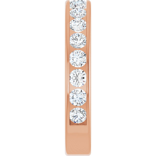 14K Gold Round Lab-Grown Diamond Channel-Set Anniversary Band – 2.25 mm Stones - Rose Gold - view 4