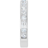 14K Gold Round Natural Diamond Channel-Set Anniversary Band – 2.25 mm Stones - White Gold - view 4