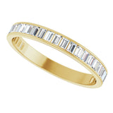 10K Gold Straight Baguette Natural Diamond Channel-Set Anniversary Band – 1 1/5–1 1/4 CTW - Yellow Gold - view 5