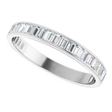 10K Gold Straight Baguette Natural Diamond Channel-Set Anniversary Band – 1 1/5–1 1/4 CTW - White Gold - view 5