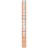 14K Gold Round Natural Diamond Channel-Set Anniversary Band – 1.7 mm Stones - Rose Gold - view 4