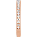 14K Gold Round Lab-Grown Diamond Channel-Set Anniversary Band – 1.7 mm Stones - Rose Gold - view 4