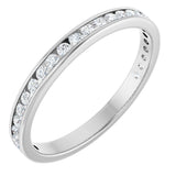 14K Gold Round Natural Diamond Channel-Set Anniversary Band – 1.7 mm Stones - White Gold