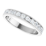 14K Gold Round Lab-Grown Diamond Channel-Set Anniversary Band – 2.25 mm Stones - White Gold - view 5
