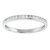 14K Gold Round Natural Diamond Channel-Set Anniversary Band – 1.7 mm Stones - White Gold - view 3