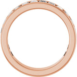 14K Gold Straight Baguette Lab-Grown Diamond Channel-Set Anniversary Band – 3x2 mm Stones - Rose Gold - view 2