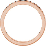 14K Gold Round Lab-Grown Diamond Channel-Set Anniversary Band – 3 mm Stones - Rose Gold - view 2