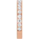 14K Gold Round Lab-Grown Diamond Channel-Set Anniversary Band – 3 mm Stones - Rose Gold - view 4