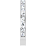 14K Gold Round Natural Diamond Channel-Set Anniversary Band – 3 mm Stones - White Gold - view 4