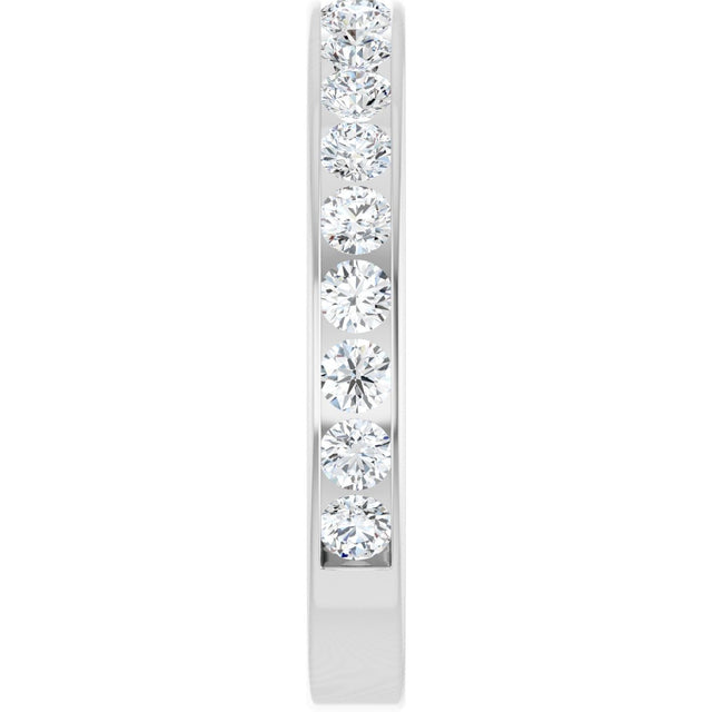 14K Gold Round Lab-Grown Diamond Channel-Set Anniversary Band – 3 mm Stones - White Gold - view 4