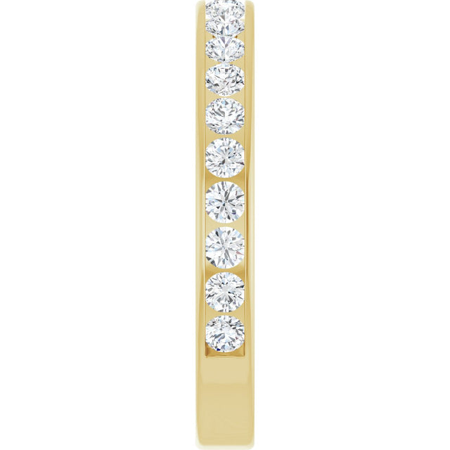 10K Gold Round Natural Diamond Channel-Set Anniversary Band – 1 1/2 CTW - Yellow Gold - view 4