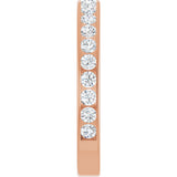 10K Gold Round Natural Diamond Channel-Set Anniversary Band – 1 1/2 CTW - Rose Gold - view 4