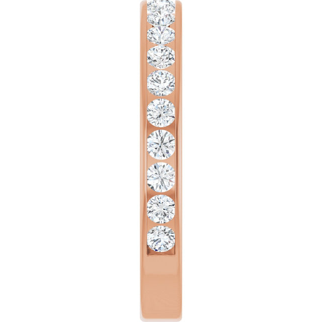 10K Gold Round Lab-Grown Diamond Channel-Set Anniversary Band – 2.5 mm Stones - Rose Gold - view 4