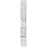 10K Gold Round Natural Diamond Channel-Set Anniversary Band – 1 1/2 CTW - White Gold - view 4