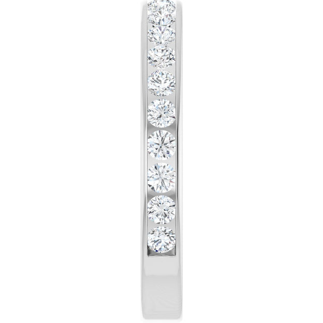 10K Gold Round Natural Diamond Channel-Set Anniversary Band – 1 3/8 CTW - White Gold - view 4