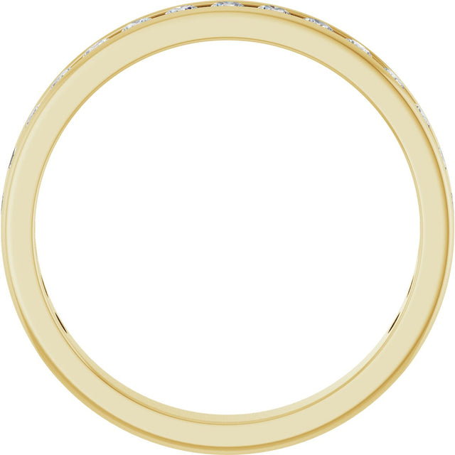 10K Gold Round Natural Diamond Channel-Set Anniversary Band – 1 1/5 CTW - Yellow Gold - view 2