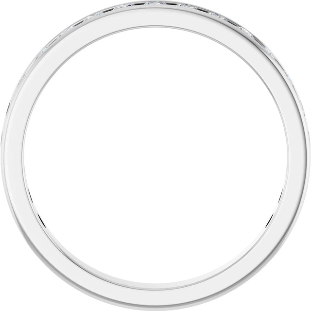 10K Gold Round Natural Diamond Channel-Set Anniversary Band – 1 1/2 CTW - White Gold - view 2