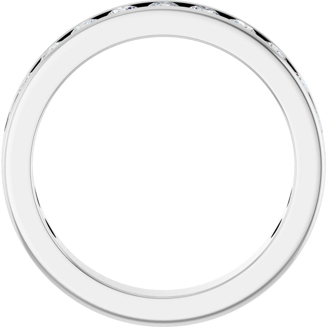 14K Gold Round Lab-Grown Diamond Channel-Set Anniversary Band – 3 mm Stones - White Gold - view 2