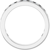14K Gold Round Natural Diamond Channel-Set Anniversary Band – 3 mm Stones - White Gold - view 2