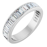 14K Gold Straight Baguette Lab-Grown Diamond Channel-Set Anniversary Band – 3x1.5 mm Stones - White Gold