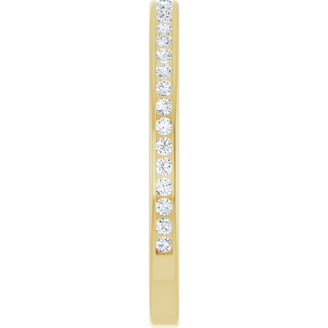 14K Gold Round Lab-Grown Diamond Channel-Set Anniversary Band – 1.5 mm Stones (1/2 CTW) - Yellow Gold - view 4