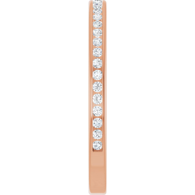 14K Gold Round Lab-Grown Diamond Channel-Set Anniversary Band – 1.5 mm Stones (1/2 CTW) - Rose Gold - view 4