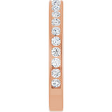 14K Gold Round Lab-Grown Diamond Channel-Set Anniversary Band – 2 mm Stones - Rose Gold - view 4