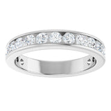 14K Gold Round Lab-Grown Diamond Channel-Set Anniversary Band – 2.25 mm Stones - White Gold - view 3