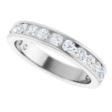14K Gold Round Natural Diamond Channel-Set Anniversary Band – 2.25 mm Stones - White Gold - view 5