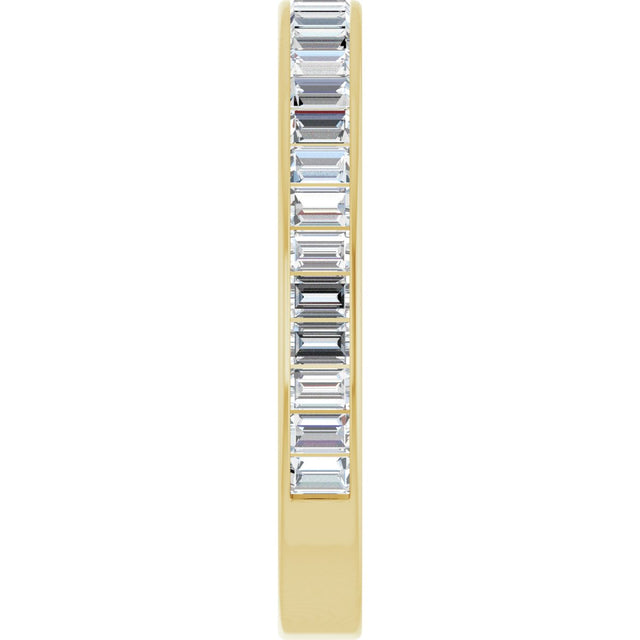 10K Gold Straight Baguette Natural Diamond Channel-Set Anniversary Band – 1 1/5–1 1/4 CTW - Yellow Gold - view 4