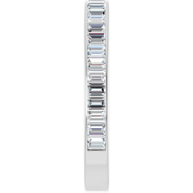 10K Gold Straight Baguette Natural Diamond Channel-Set Anniversary Band – 1 1/3 CTW - White Gold - view 4
