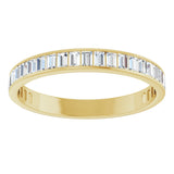 10K Gold Straight Baguette Natural Diamond Channel-Set Anniversary Band – 1 1/5–1 1/4 CTW - Yellow Gold - view 3