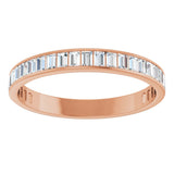 10K Gold Straight Baguette Natural Diamond Channel-Set Anniversary Band – 1 1/5–1 1/4 CTW - Rose Gold - view 3