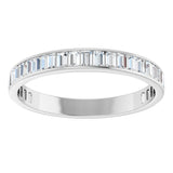 10K Gold Straight Baguette Natural Diamond Channel-Set Anniversary Band – 1 1/5–1 1/4 CTW - White Gold - view 3
