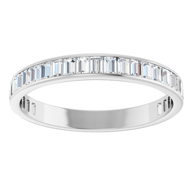 10K Gold Straight Baguette Natural Diamond Channel-Set Anniversary Band – 1 3/8 CTW - White Gold - view 3