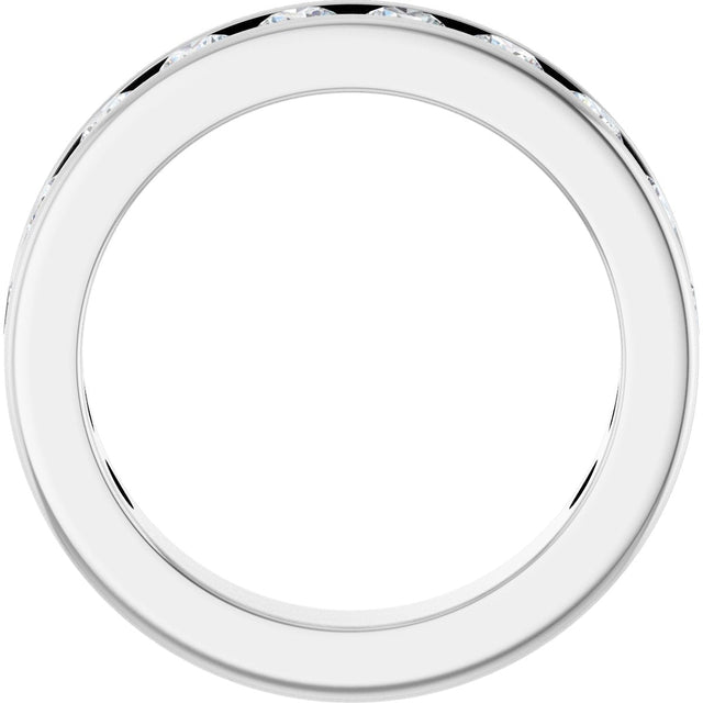 14K Gold Round Lab-Grown Diamond Channel-Set Anniversary Band – 3 mm Stones - White Gold - view 2