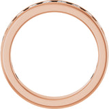 14K Gold Round Natural Diamond Channel-Set Anniversary Band – 2.25 mm Stones - Rose Gold - view 2