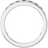 14K Gold Round Natural Diamond Channel-Set Anniversary Band – 2.25 mm Stones - White Gold - view 2