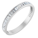 14K Gold Straight Baguette Natural Diamond Channel-Set Anniversary Band – 3x1.5 mm Stones (1 3/8–1 1/2 CTW) - White Gold