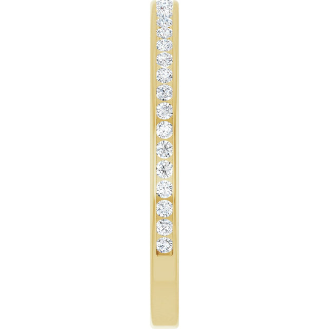14K Gold Round Lab-Grown Diamond Channel-Set Anniversary Band – 1.7 mm Stones (3/4 CTW) - Yellow Gold - view 4