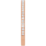 14K Gold Round Natural Diamond Channel-Set Anniversary Band – 1.7 mm Stones (3/4 CTW) - Rose Gold - view 4