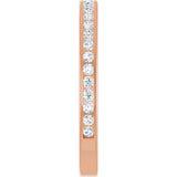 14K Gold Round Lab-Grown Diamond Channel-Set Anniversary Band – 1.7 mm Stones - Rose Gold - view 4