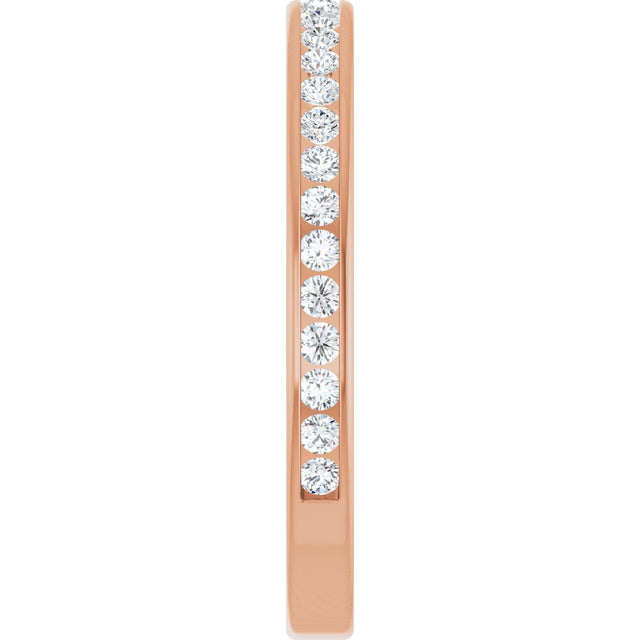 14K Gold Round Lab-Grown Diamond Channel-Set Anniversary Band – 1.7 mm Stones - Rose Gold - view 4