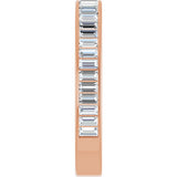 14K Gold Straight Baguette Natural Diamond Channel-Set Anniversary Band – 3x1.5 mm Stones - Rose Gold - view 4