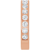 14K Gold Round Lab-Grown Diamond Channel-Set Anniversary Band – 2.25 mm Stones - Rose Gold - view 4