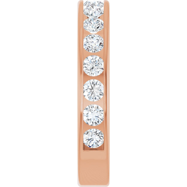 14K Gold Round Lab-Grown Diamond Channel-Set Anniversary Band – 2.25 mm Stones - Rose Gold - view 4