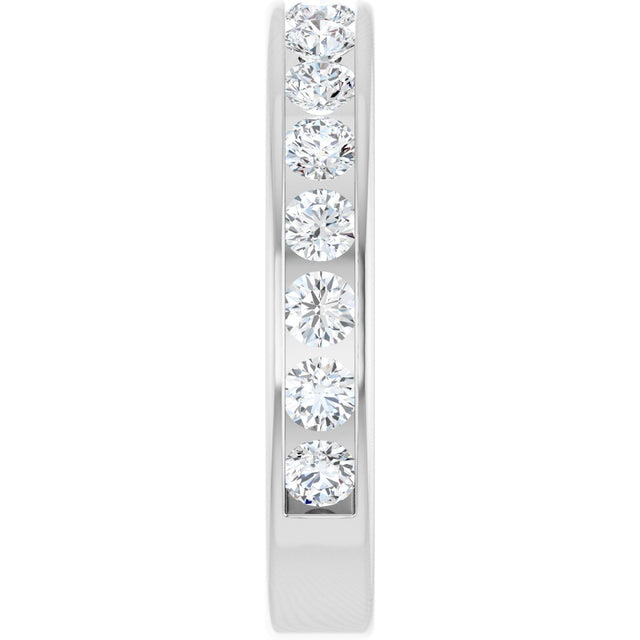 14K Gold Round Lab-Grown Diamond Channel-Set Anniversary Band – 2.25 mm Stones - White Gold - view 4